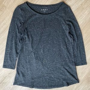 ❤️ NWOT Loft Speckled Cross Hem 3/4 Length Top - Small